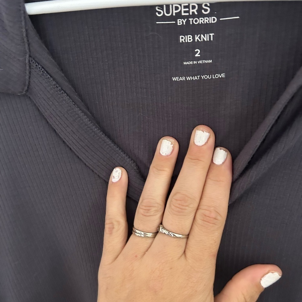NWT Torrid Size 2 Super Soft Rib Button Front Fla… - image 6